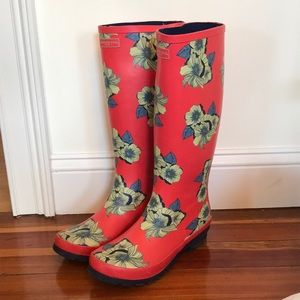 ✨LONDON FOG✨ Tall Floral Rain Boots